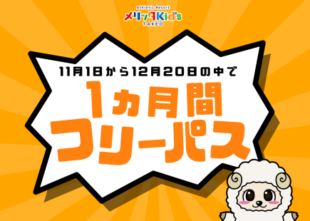 お得な『１ヵ月間フリーパス』が登場‼